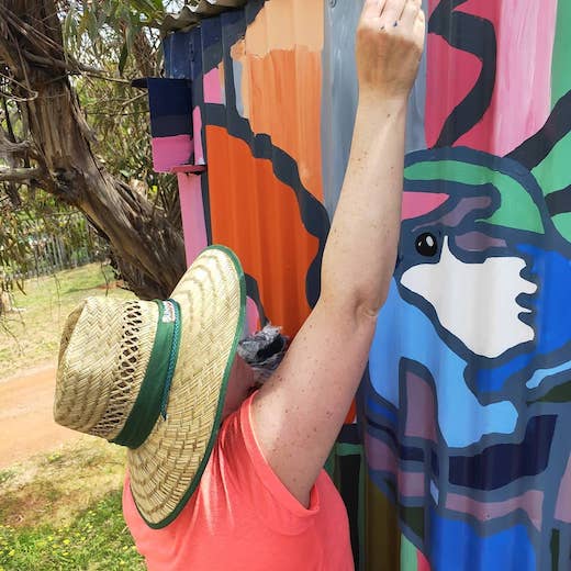 blue wren mural boddington