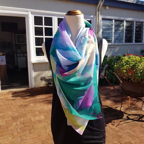 scarf teal magenta