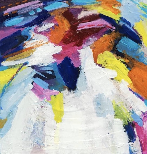 blue orange yellow abstract